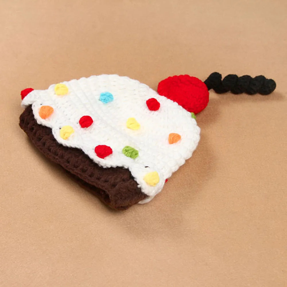 Crochet Knit Baby Hat Cake Lovely Newborn Baby Photography Props