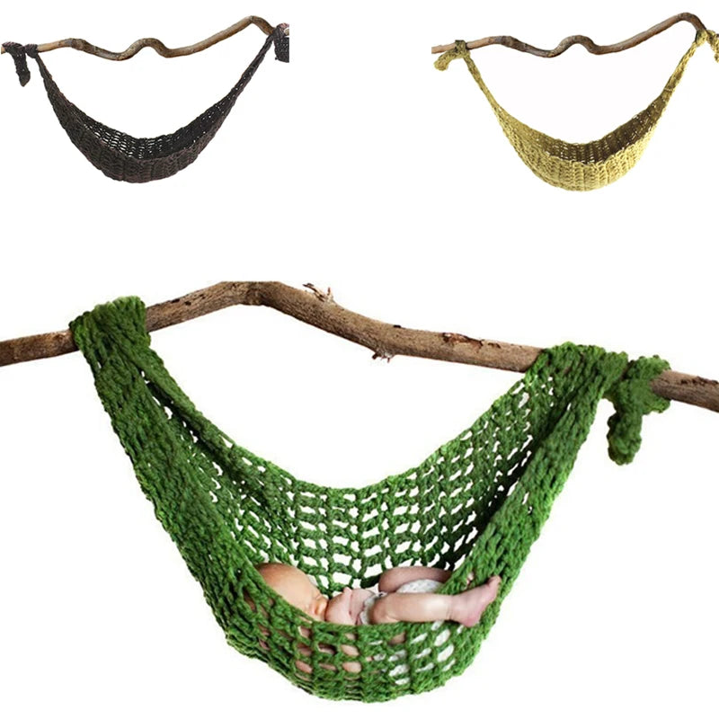 Crochet White Hammock Newborn Baby Photography Props