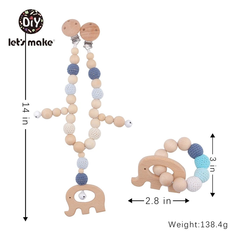 Baby Bed Hanging Rattles Toy Make Noise Elephant Shape