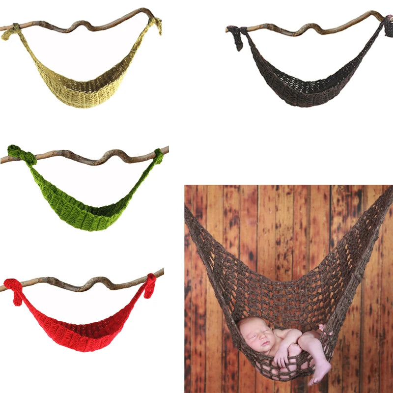 Crochet White Hammock Newborn Baby Photography Props