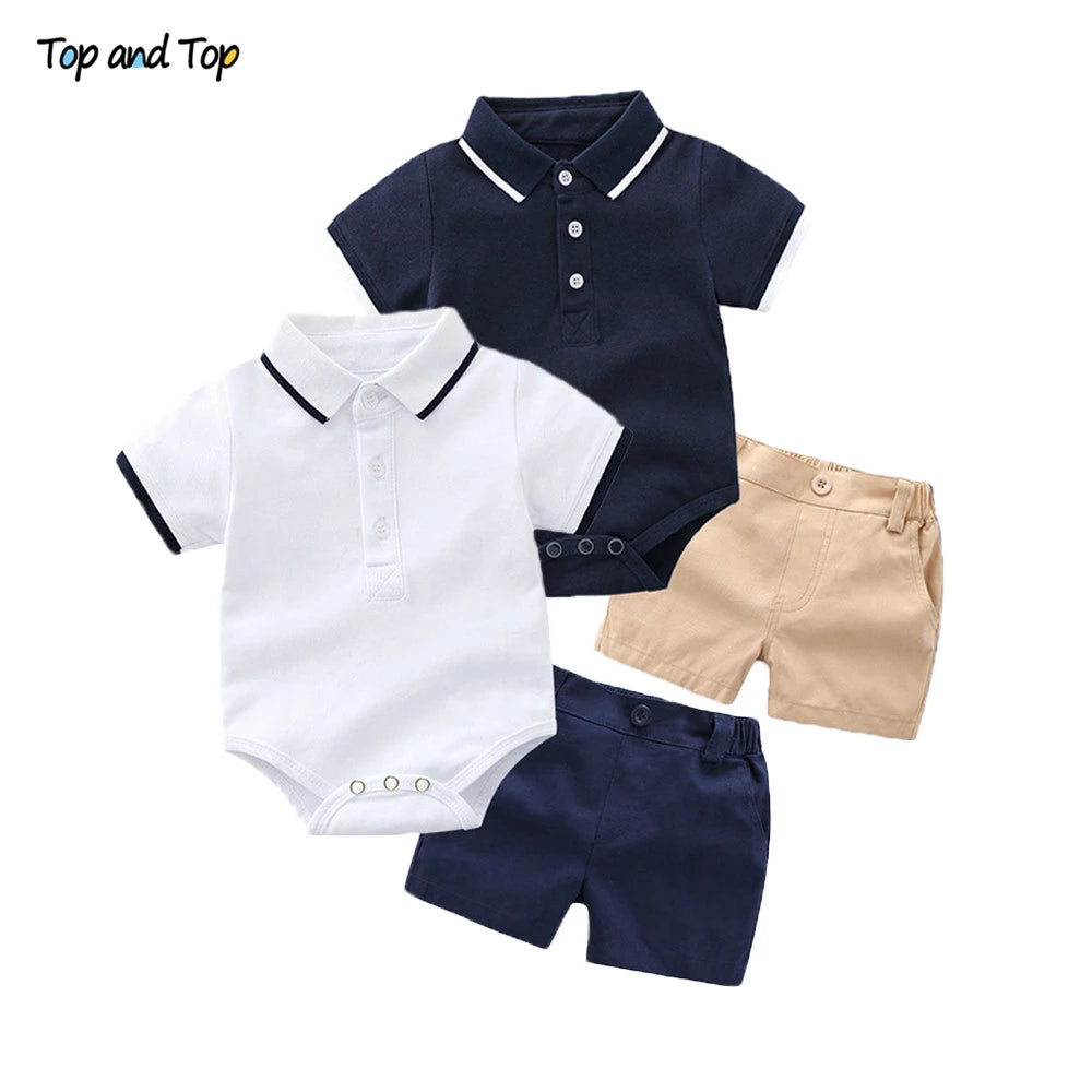 Newborn Baby Gentleman BodySuit+Pant Clothes Sets