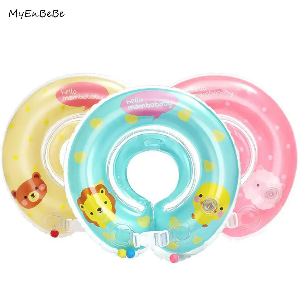 4-18M Baby Swimming Neck Float Ring Inflatable Kid Neck Swim Ring Circle Baby Bath Toy Swim Trainer Swimming Pool Accessories