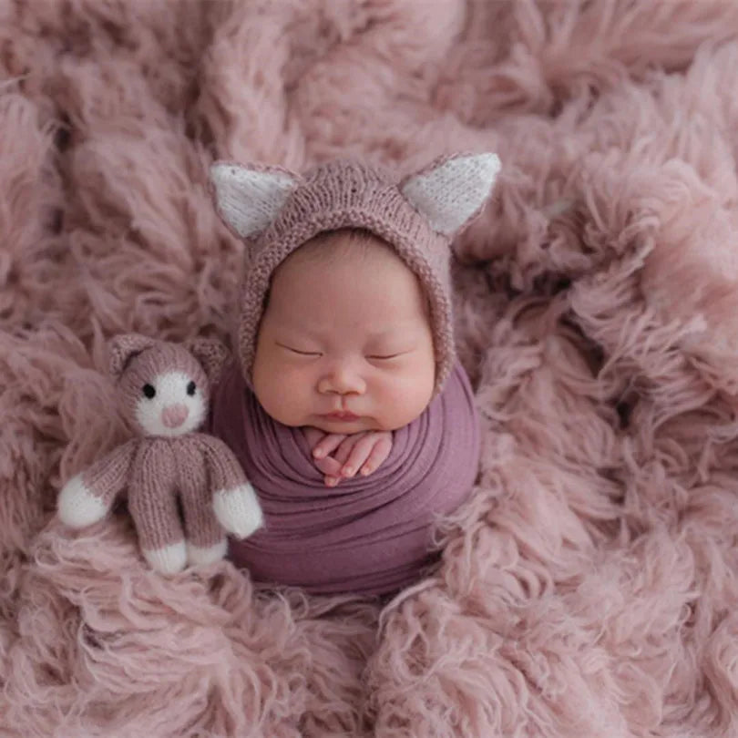 Cute Panda Hat Panda Toy Kitted Newborn Photo Props