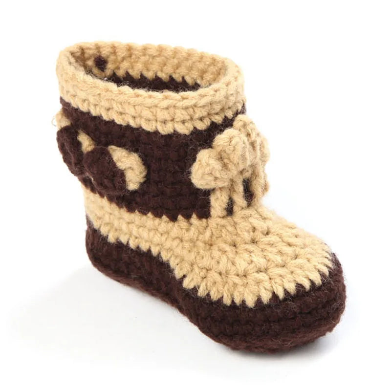 Crochet Baby Cowboy Handmade Knitted Hat and Boots Set