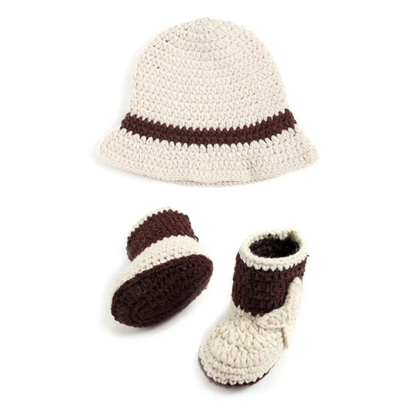 Newborn Baby Cute Cowboy Crochet Knit Outfit