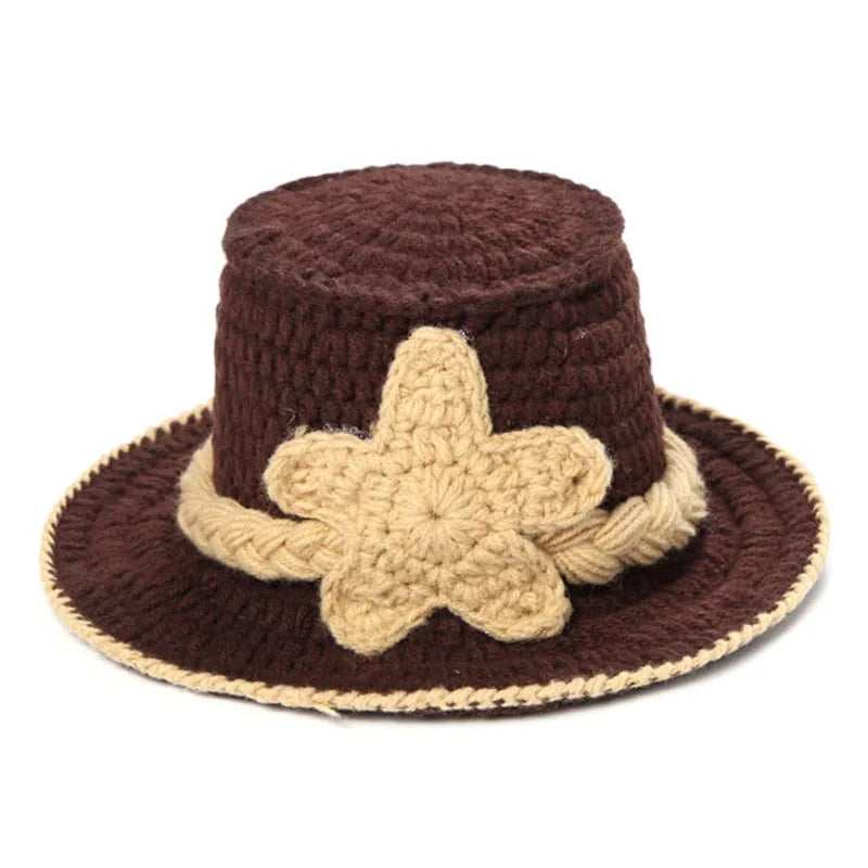 Crochet Baby Cowboy Handmade Knitted Hat and Boots Set