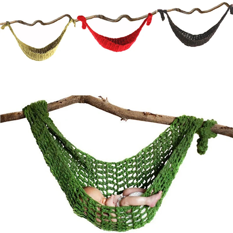 Crochet White Hammock Newborn Baby Photography Props