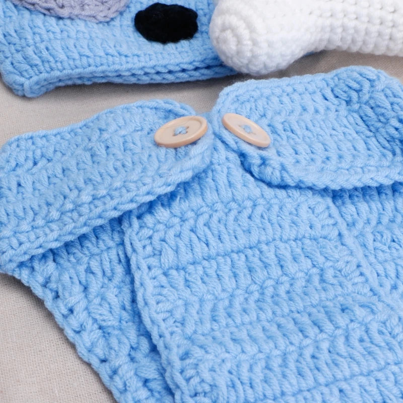 Newborn Photography Props Lovely Dog Set knitting Outfits