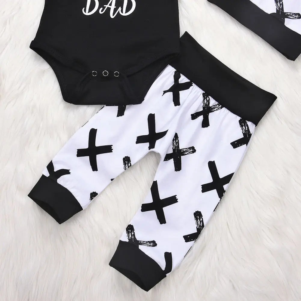 0-24 Month Toddler Kids Baby Boy 3Pcs Clothes Set Newborn