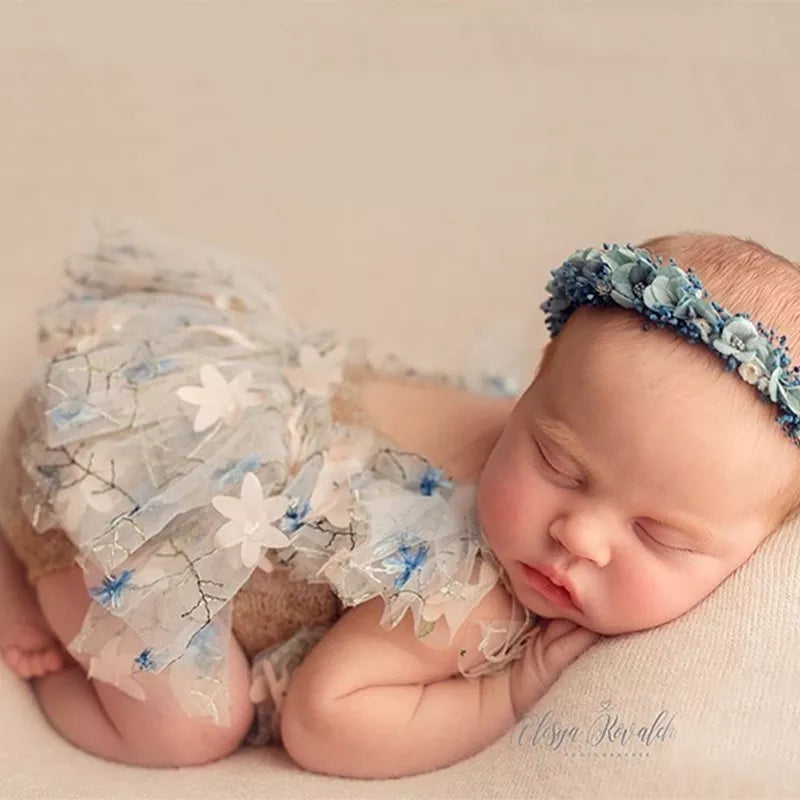 Newborn Photography Outfit Baby Headwear Lace Clothes