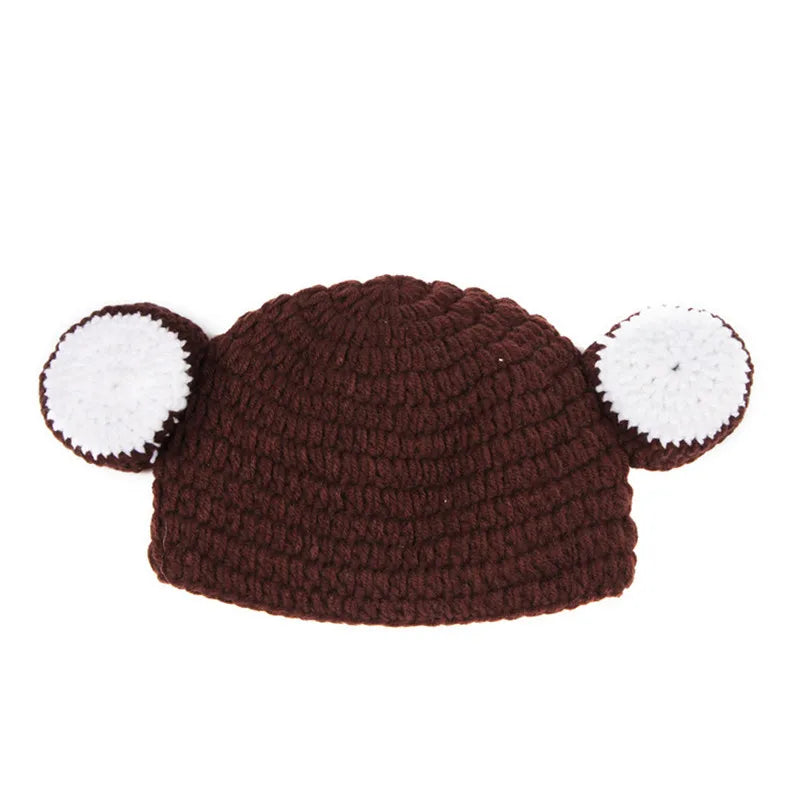 Cute Monkey Animal Clothing Suit Baby Hat Crochet Knit