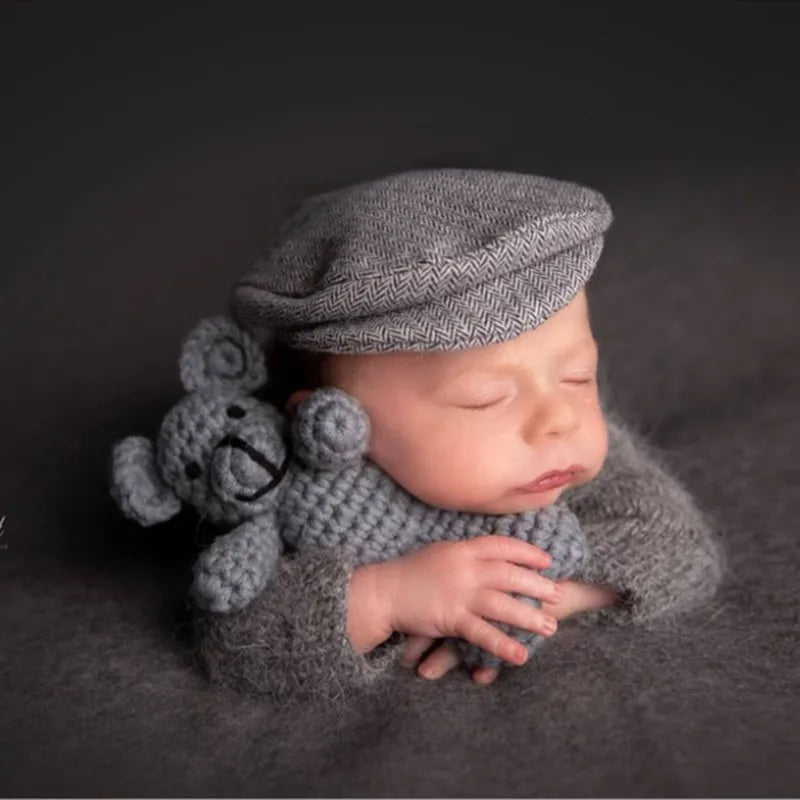 Newborn Soft Fuzzy Footed Romper For Baby Photo Props