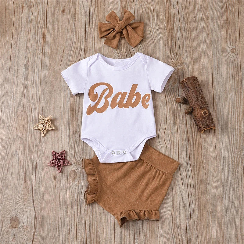 Summer Newborn Baby Girls Clothes Letter Bodysuit