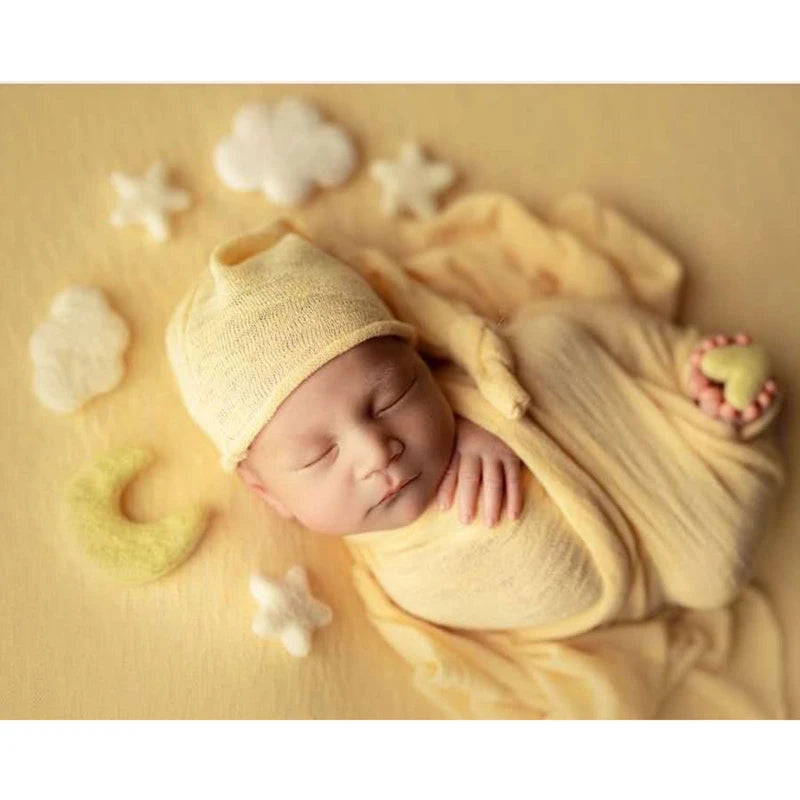 Newborn Photography Props Wool Felt Moon and Star Mini Props