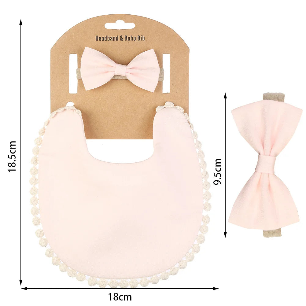 2Pcs/Set Muslin Cotton Baby Bib Bamboo Waterproof Feeding Burp Clothes