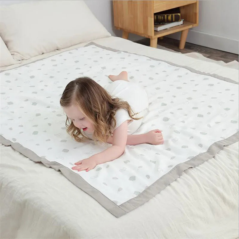 120x150cm 4 and 6 Layers Bamboo Fiber Muslin Swaddle Baby Blankets Wrap Newborn Baby Kids Bath Towel Children Sleeping Blanket