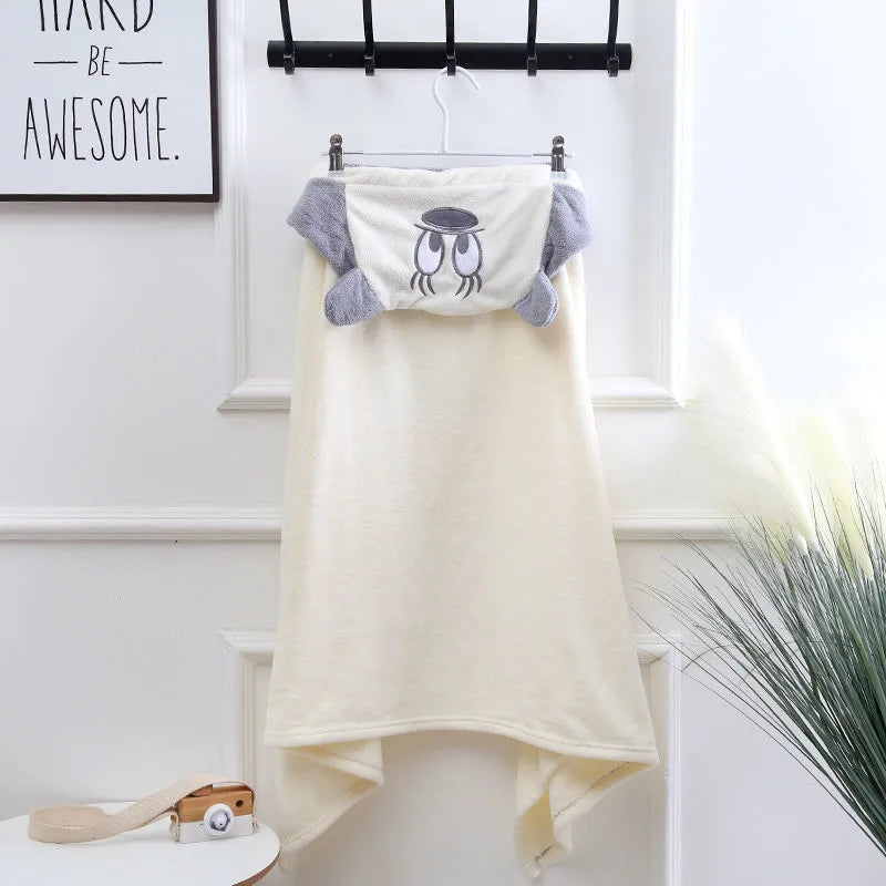 Baby bath towel coral fleece super soft hooded towel