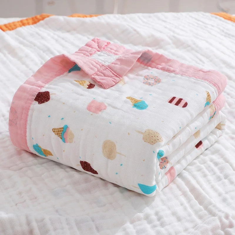 6 Layers 100% Muslin Cotton Baby Blanket