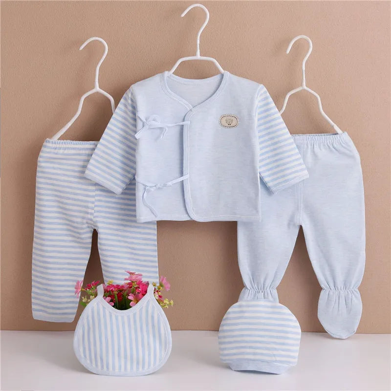Newborn 5-piece Cotton Baby Clothes 0-3 Months Set