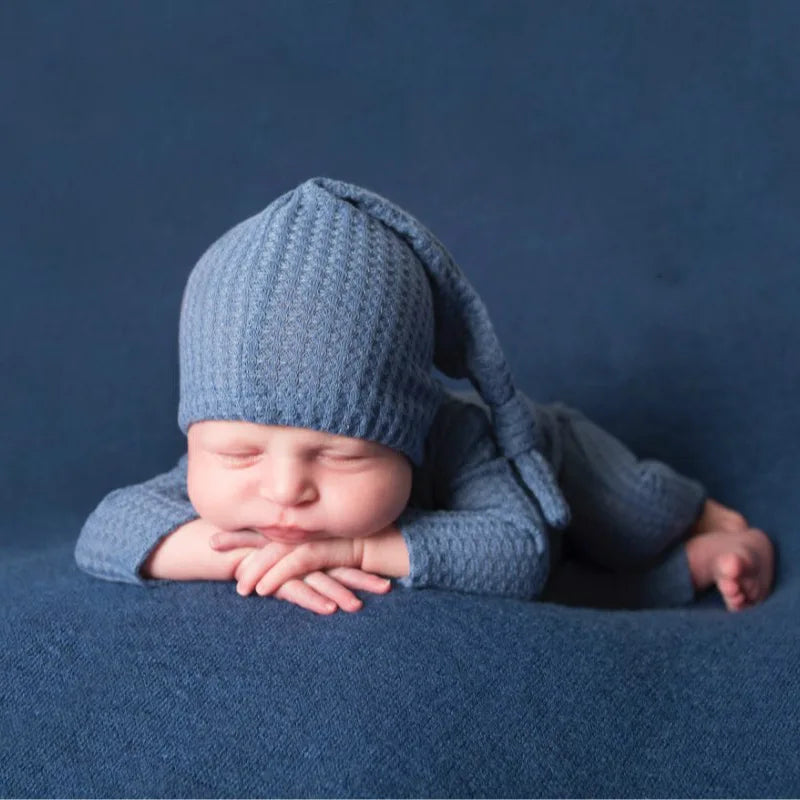 2 Pcs/Set Baby Hat Romper Newborn Photography Props Knitted Jumpsuit