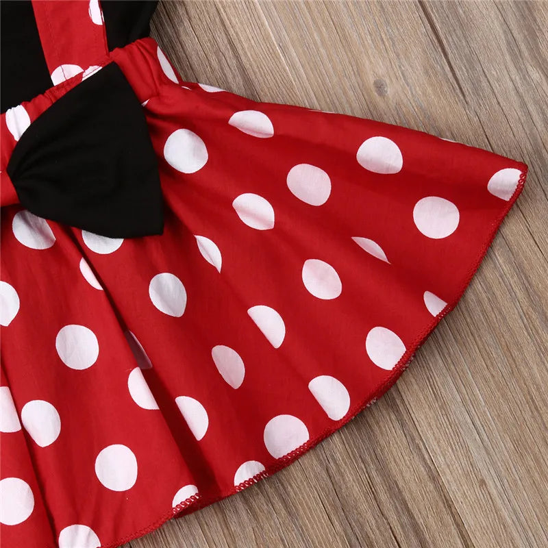 6-36 Months Baby Girls Clothes Set Black Short Sleeve Tops Girls Set White Polka Dot Red Dress For Girls Outfits Dress Set