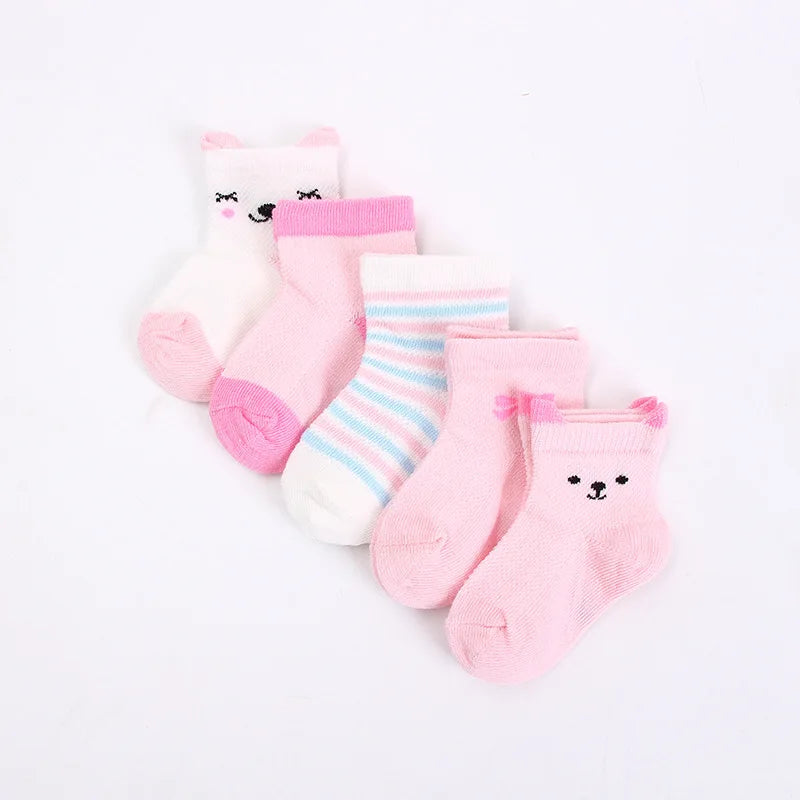 5 Pairs/Lot Baby Socks Soft Cotton Socks 0-24 Month