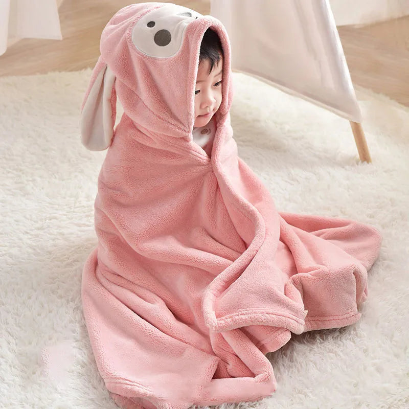 Baby bath towel coral fleece super soft hooded towel
