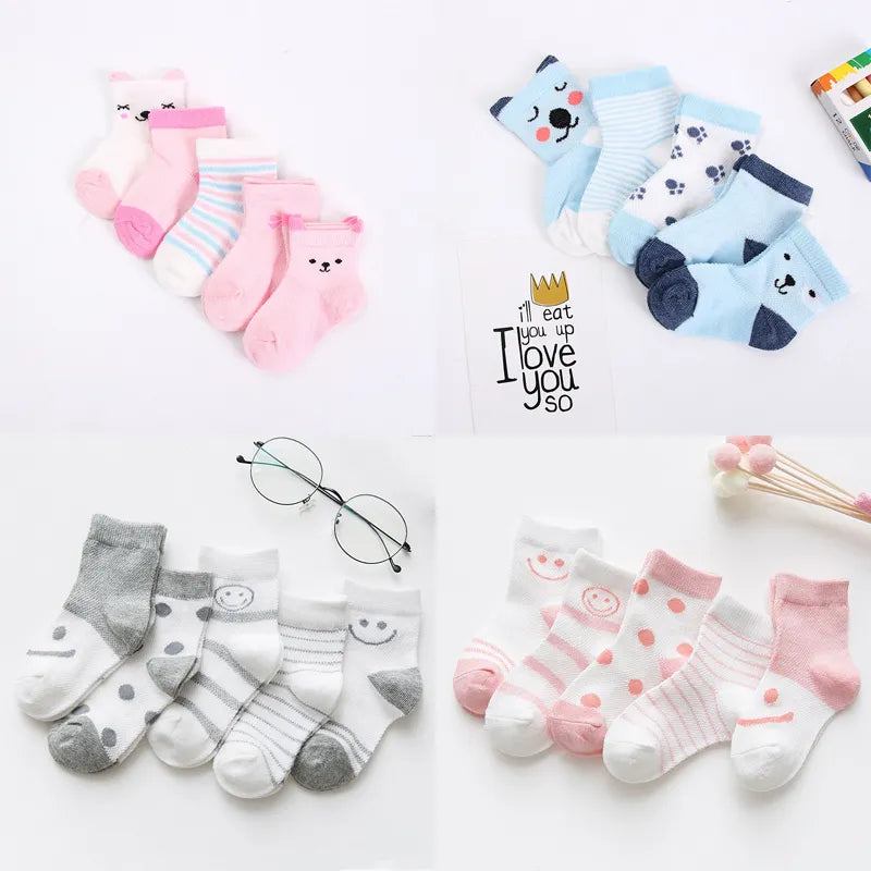 5 Pairs/Lot Baby Socks Soft Cotton Socks 0-24 Month