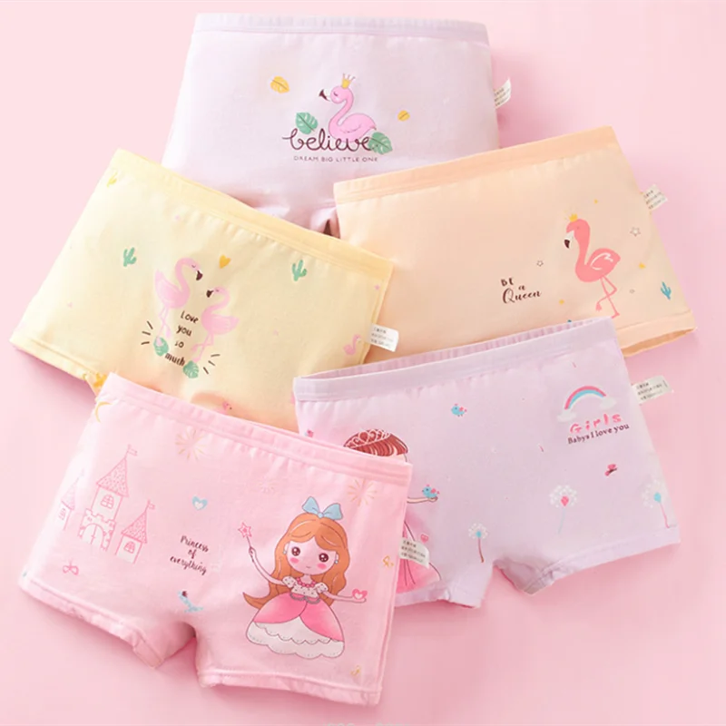 5Pcs/lot Baby Girls Cartoon Underpants Kids Underwear Cotton Panties 2-10years