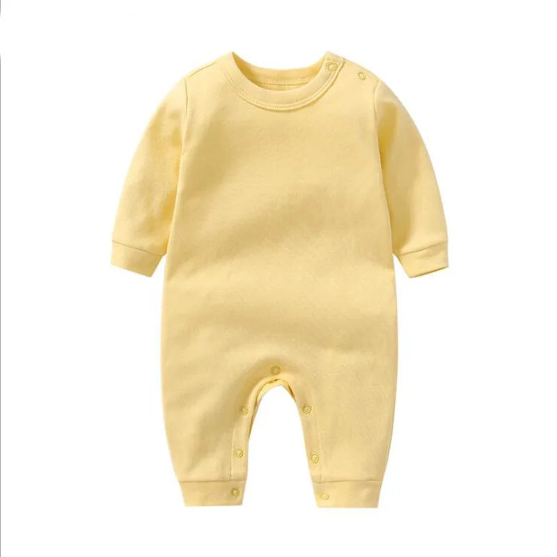 Newborn Baby Soft Cotton Solid Color Pajamas Outfits