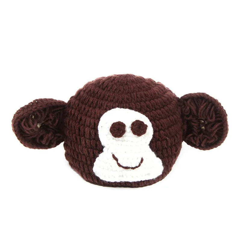 Cute Monkey Animal Clothing Suit Baby Hat Crochet Knit