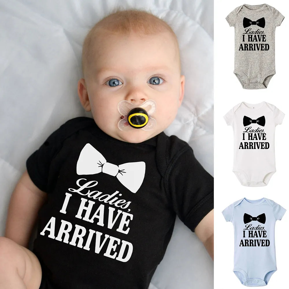 Ladies I Have Arrived Cravat Print Funny Announcement Bodysuits