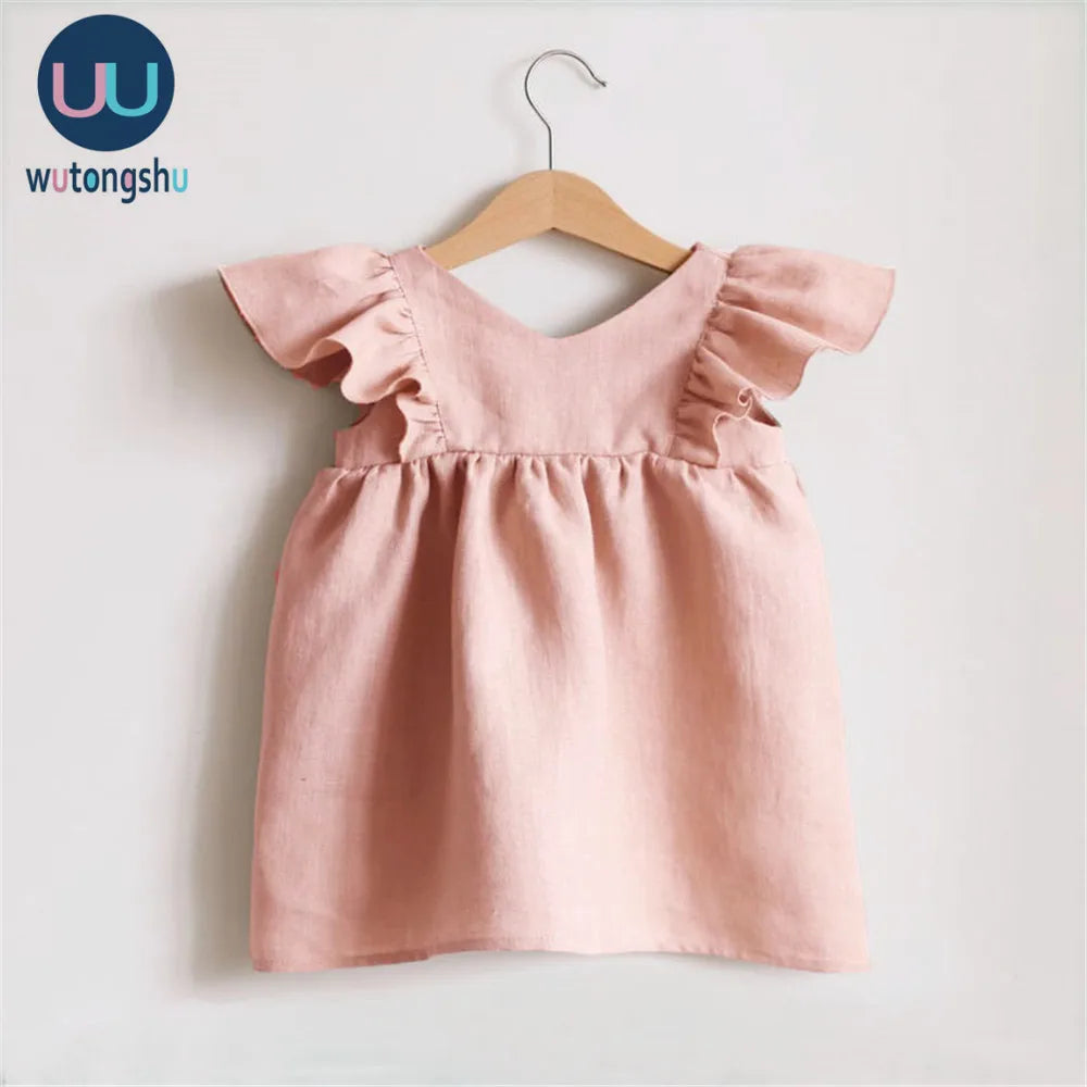 0-2Y Newborn Toddler Cotton Ruffles Sleeveless Tops Shorts Pants Set