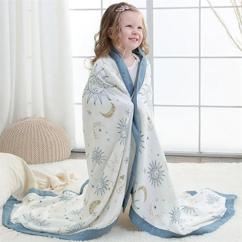 120x150cm 4 and 6 Layers Bamboo Fiber Muslin Swaddle Baby Blankets Wrap Newborn Baby Kids Bath Towel Children Sleeping Blanket