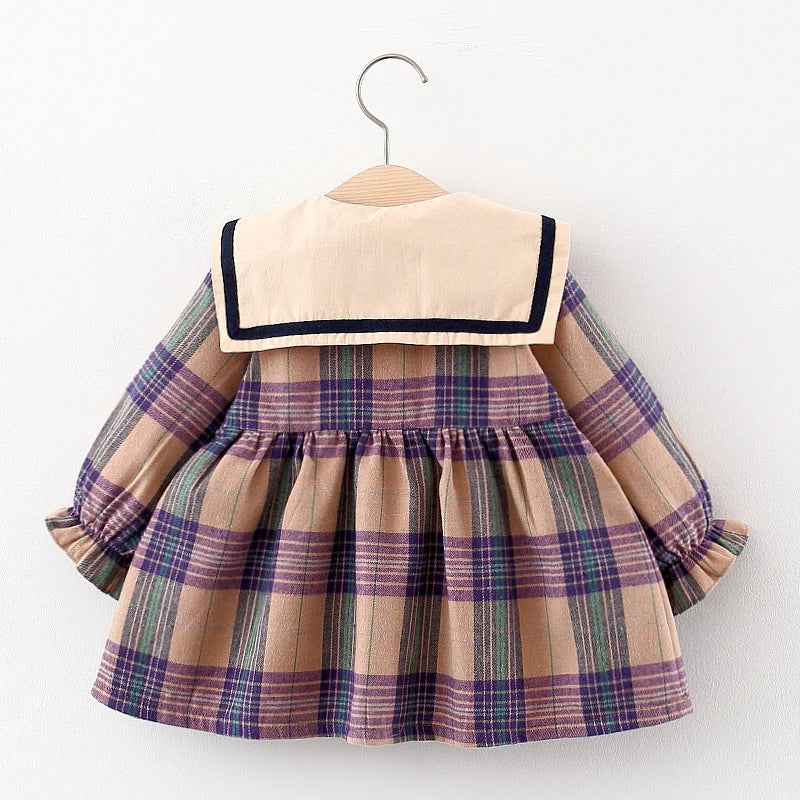 2023 Fall Newborn Baby Girl Dress Clothes Toddler Girls Princess Plaid Birthday Dresses For Infant Baby Clothing 0-2y Vestidos