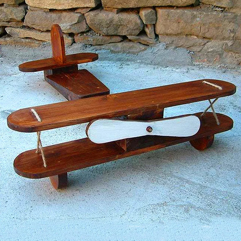 Wood Retro Plane Baby Posing The Hundred Day Photo