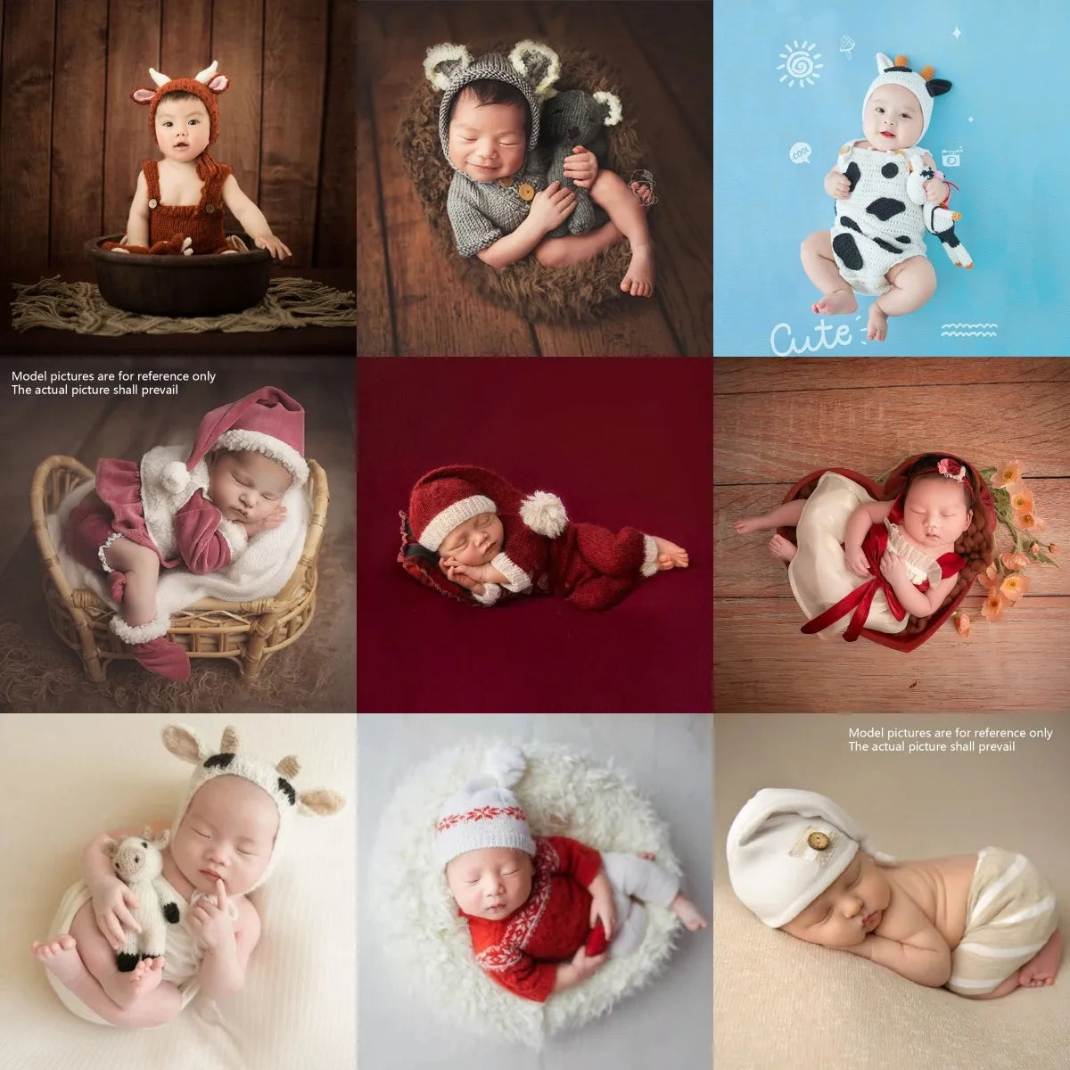 1set Newborn Photography Props Crothet Baby Clothes