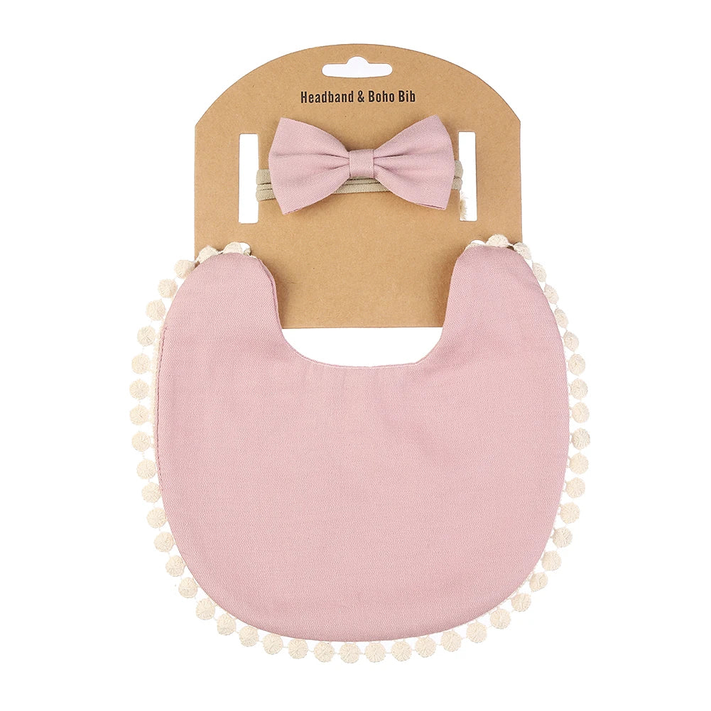 2Pcs/Set Muslin Cotton Baby Bib Bamboo Waterproof Feeding Burp Clothes