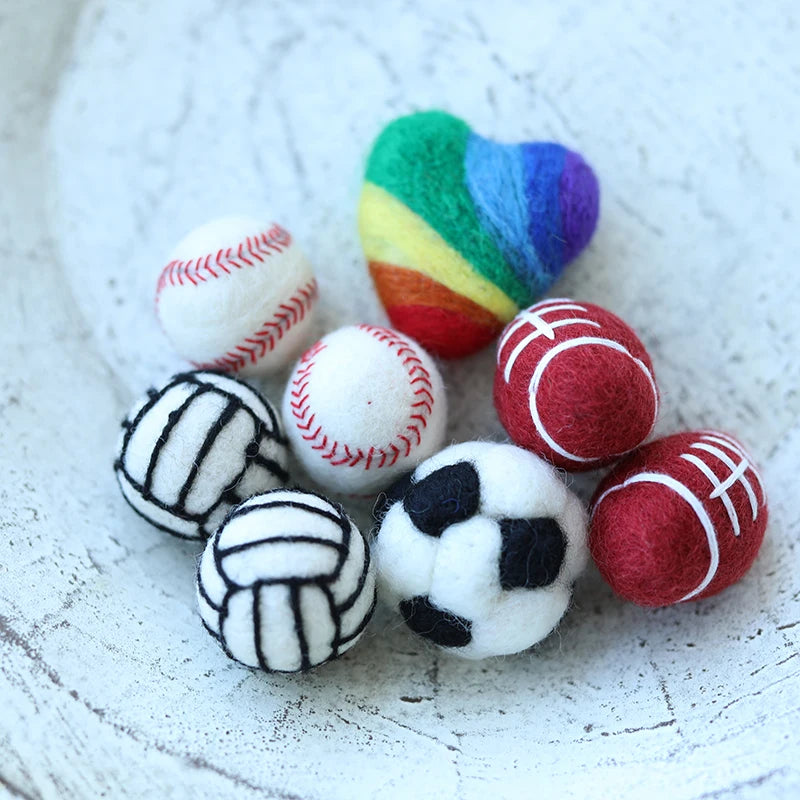 New Needle Felted Wool Football Newborn Photography Props