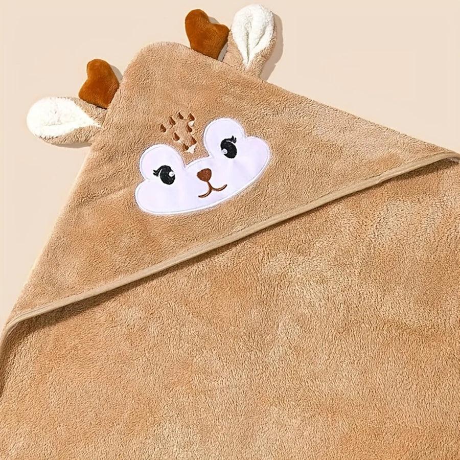 A pack of 80 * 80 cm cartoon baby bath towel polyester blanket