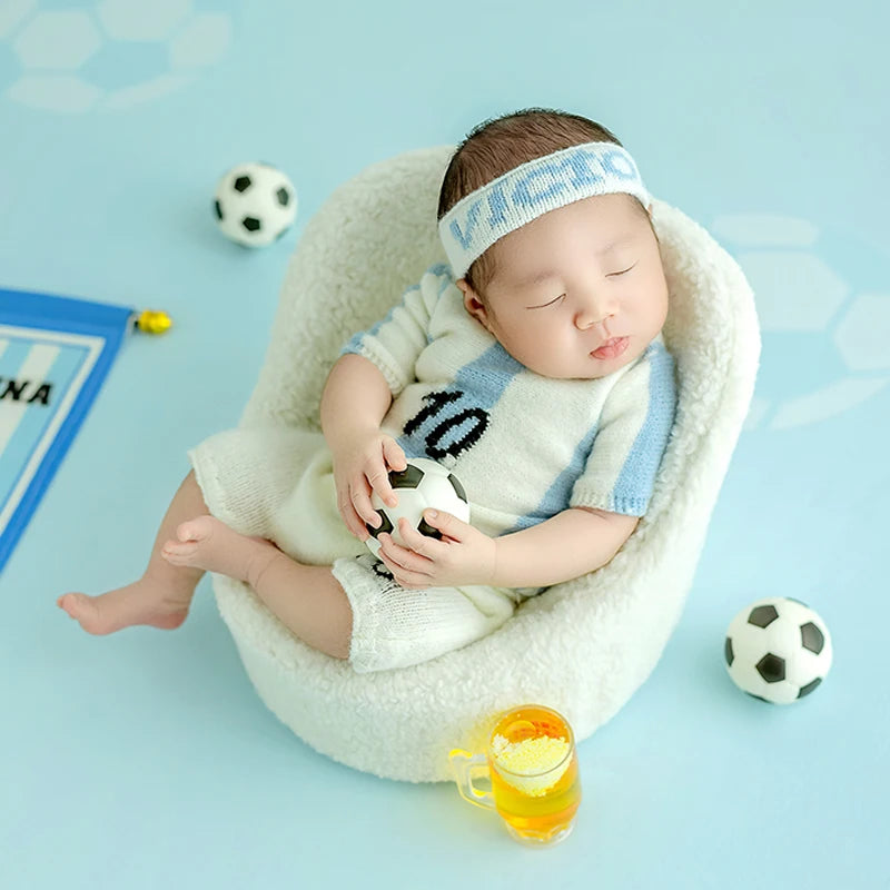 Newborn Photography Props Soccer Top+Pants Set Accessories