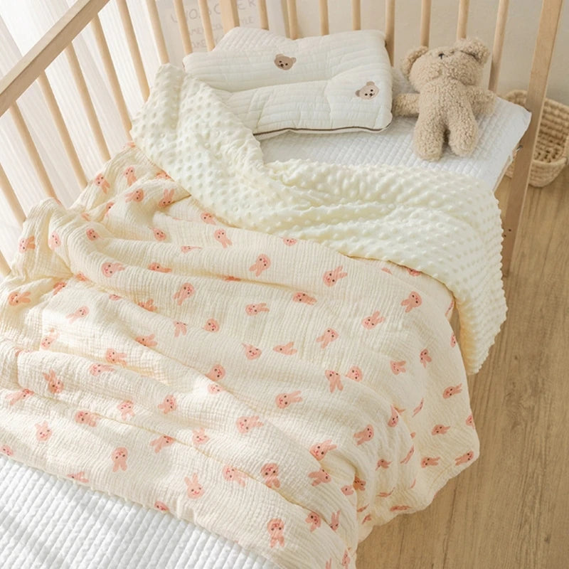 Baby Blanket & Swaddling Newborn Thermal Soft Blanket Winter Solid Bedding Set Cotton Quilt Infant Bedding