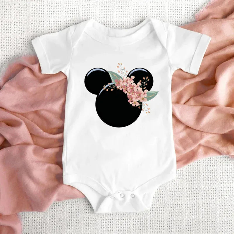 100% Cotton Babies Clothes Minnie Mouse Head New Born Bodysuit