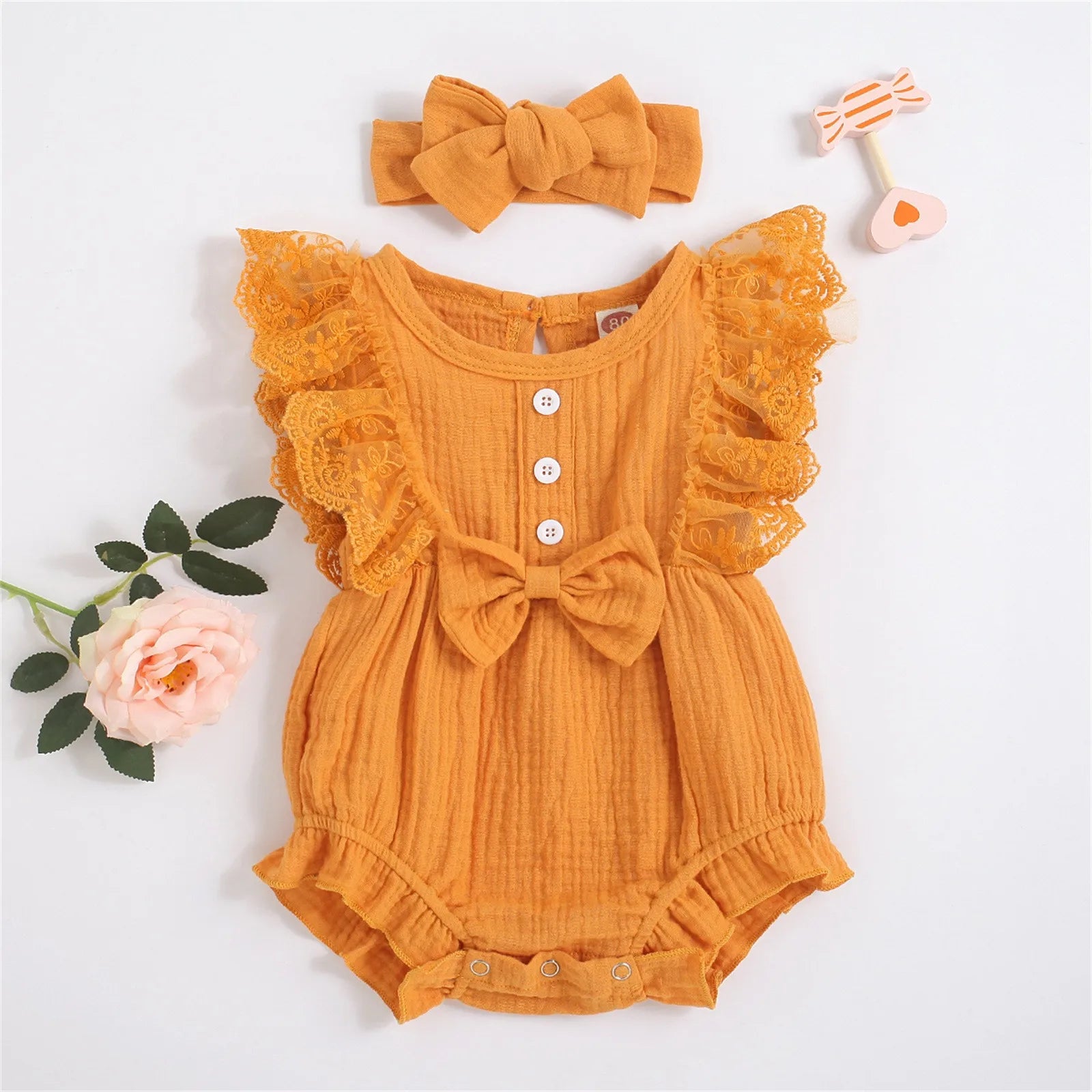 0-18Month Infant Baby Girls Cotton Button Sleeveless Bodysuit
