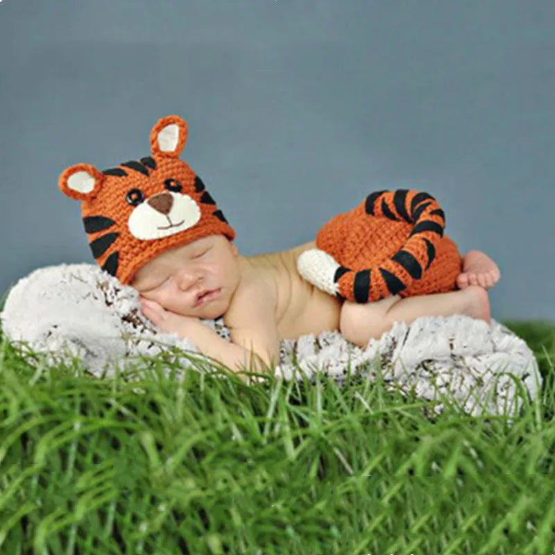 2pcs/set Newborn Photography Props Baby Photo Accessories Crochet Knitted Baby Costume Boys Girls Photography Clothes
