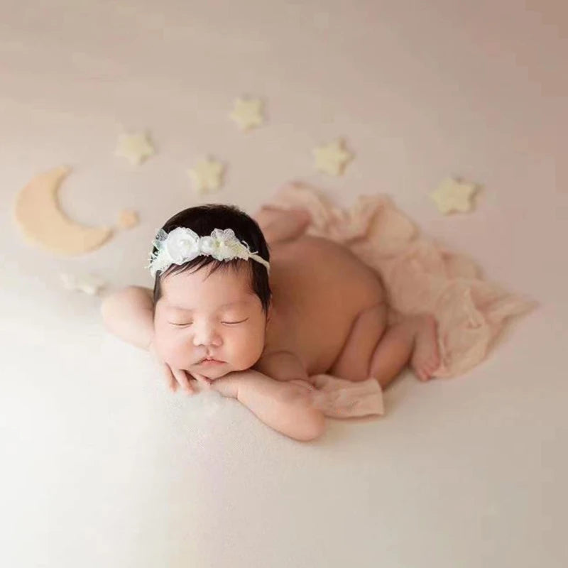 Newborn Photography Props Wool Felt Moon and Star Mini Props