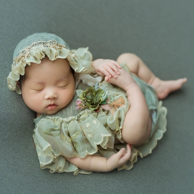 2Pcs/Set Baby Hat+Romper Newborn Photography Props