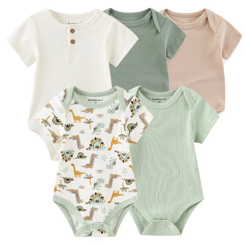 5Pieces Cotton Baby Boy Clothes Set Bodysuits