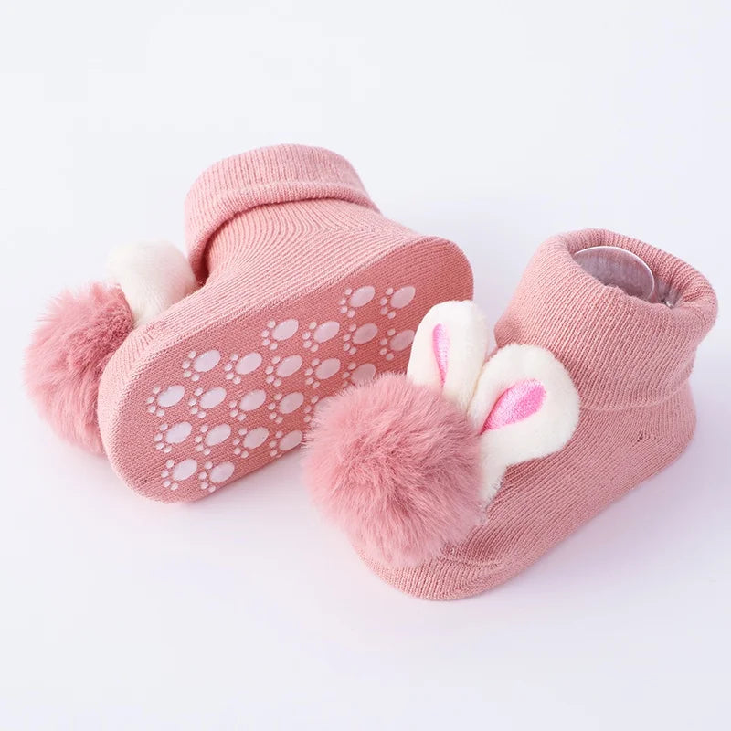 2Pcs Set Baby Socks Headband Cute Plush Ball