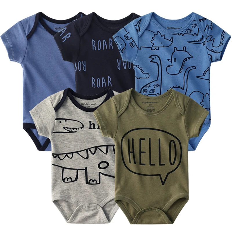 5Pieces Cotton Baby Boy Clothes Set Bodysuits
